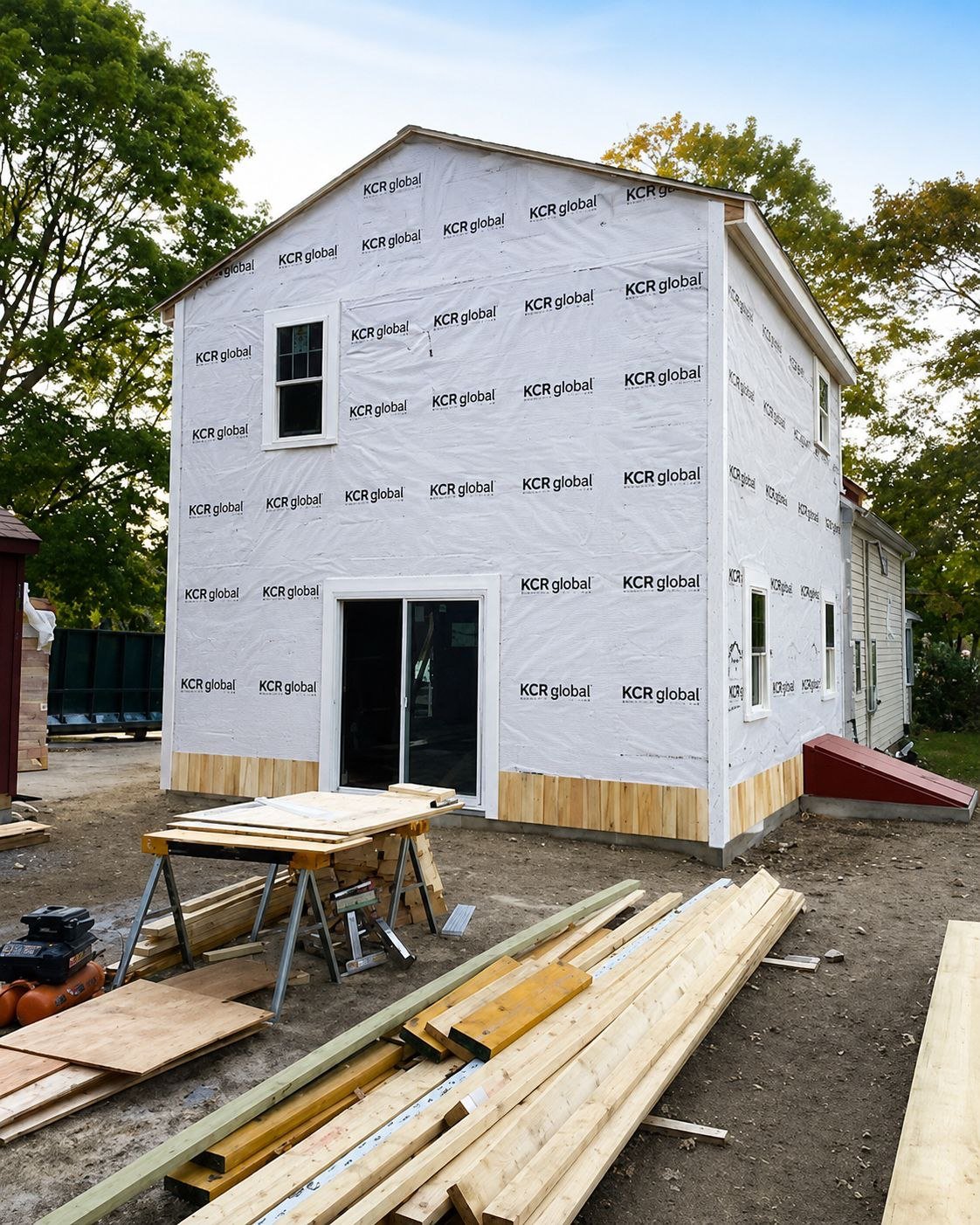 House Wrap — Installed on building exterior